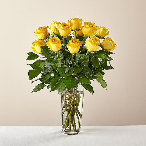 Long Stem Yellow Rose Bouquet