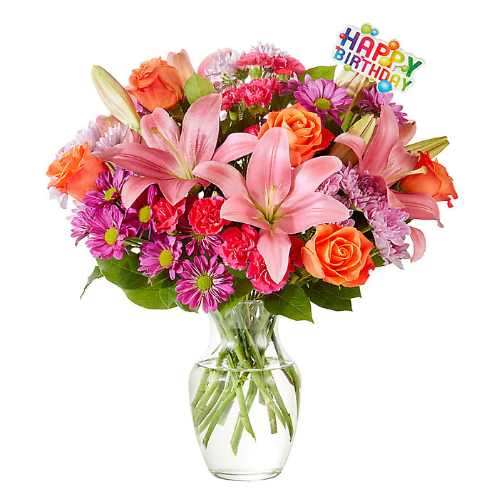 One and Only Bouquet &amp; Happy Birthday Topper